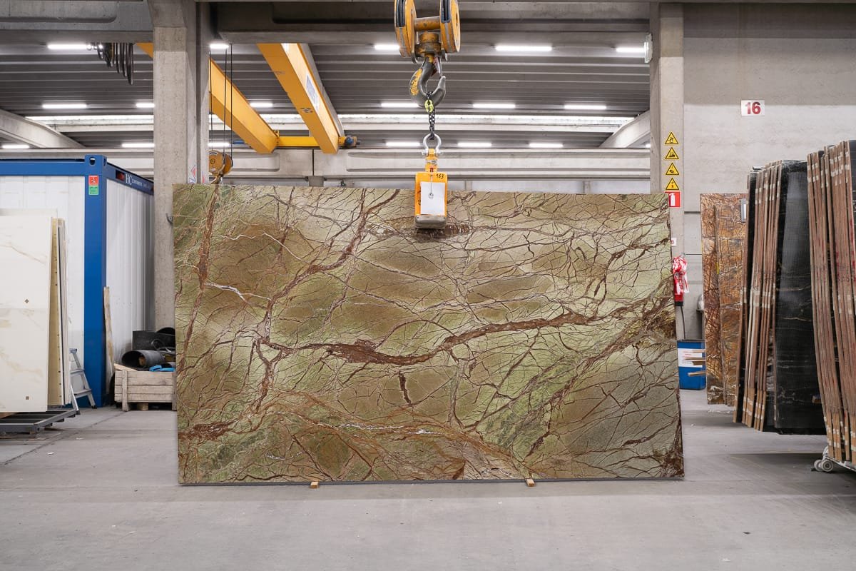 Marmeren Keukenbladen Forest Green Leatherlook