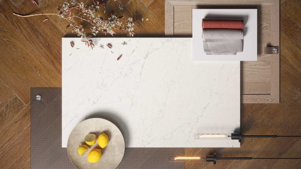 Caesarstone Dreamy Carrara Composiet Keukenbladen