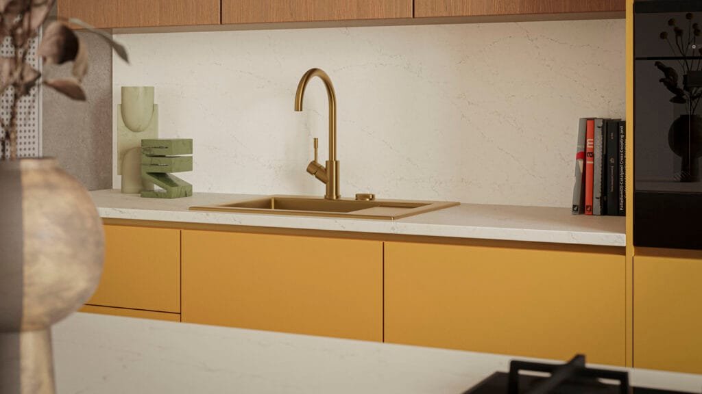 Caesarstone Dreamy Carrara Composiet Keukenbladen