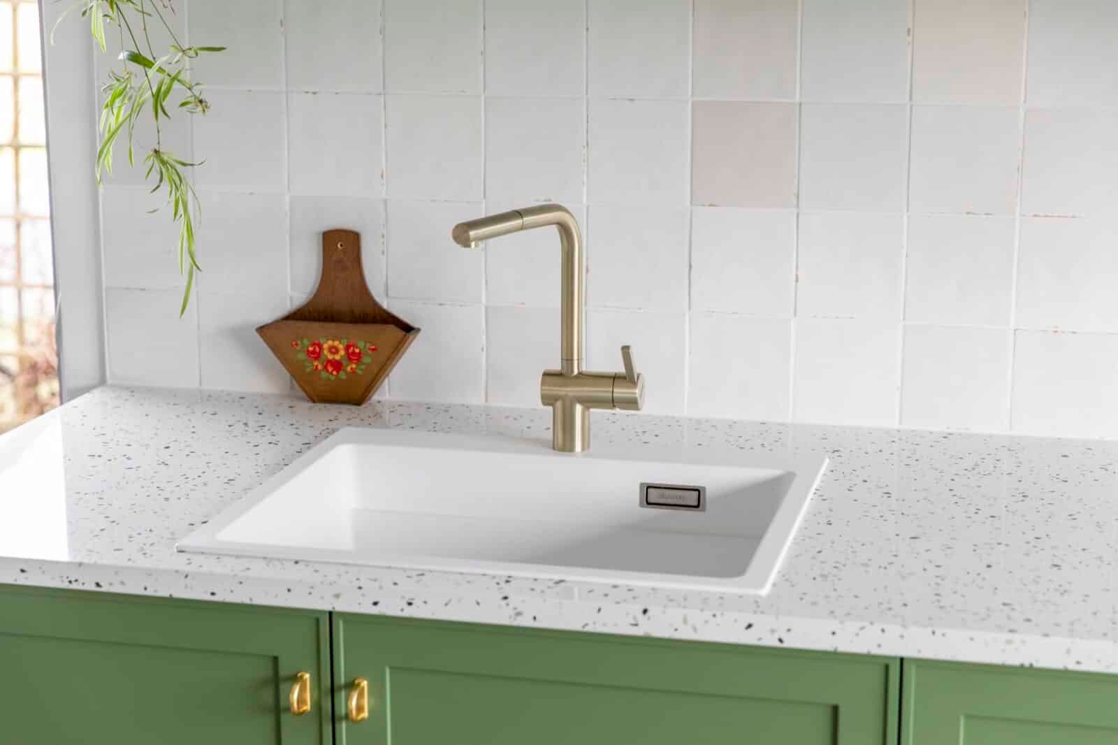 Composiet Keukenbladen Terrazzo White Diresco