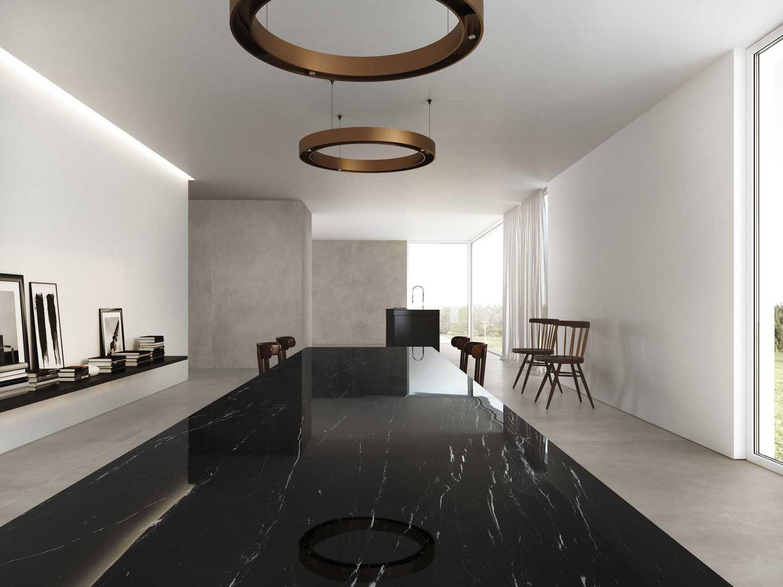 keramiek Keukenbladen Marazzi Marble Look Elegant Black Lux